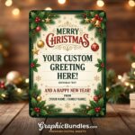 Free Christmas Card AI Vector Template Download