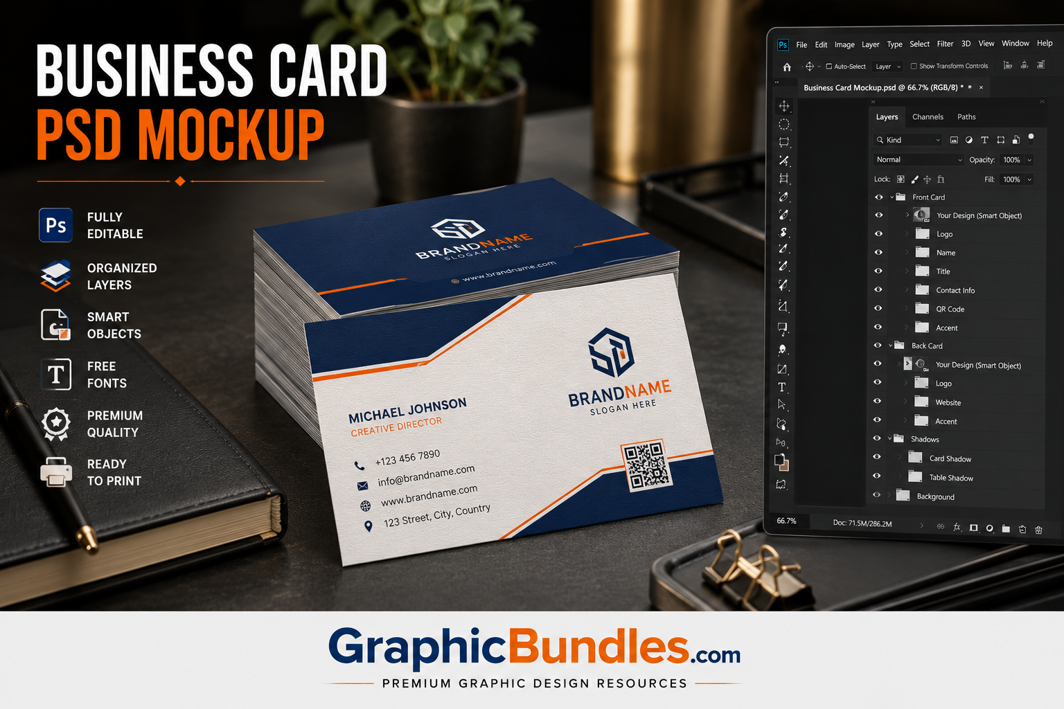 Free Business Card PSD Mockup Download