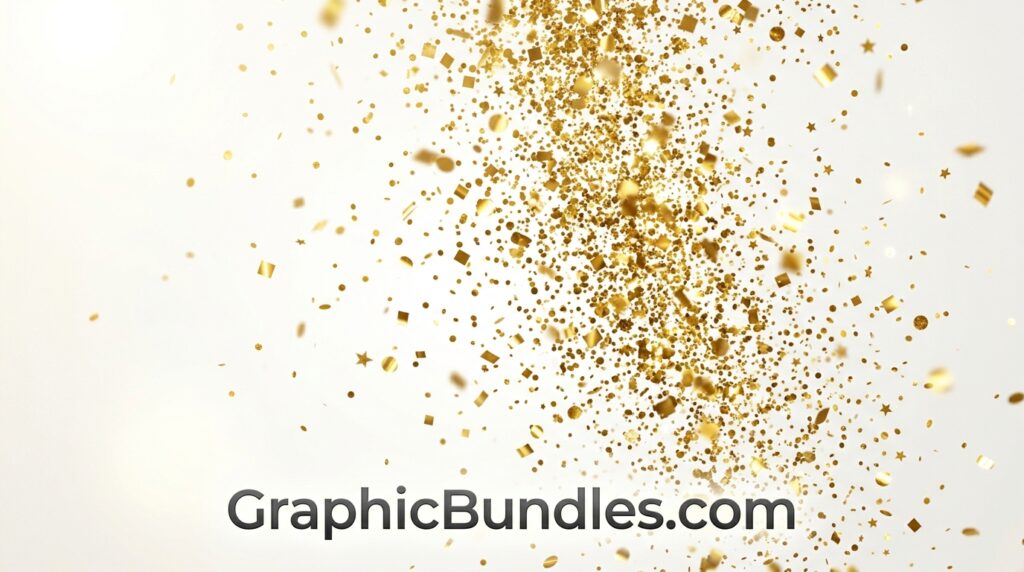 Free Gold Confetti PNG Overlay Download