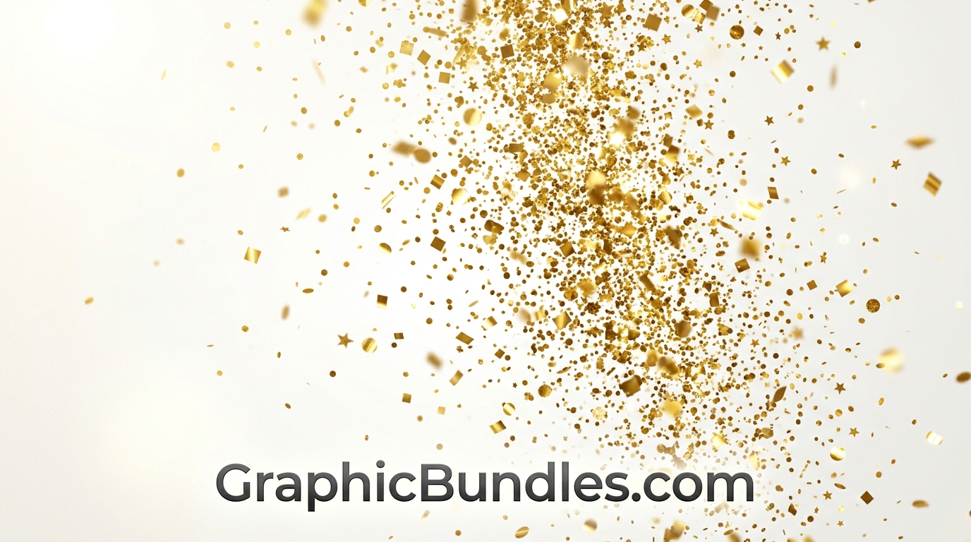 Free Gold Confetti PNG Overlay Download