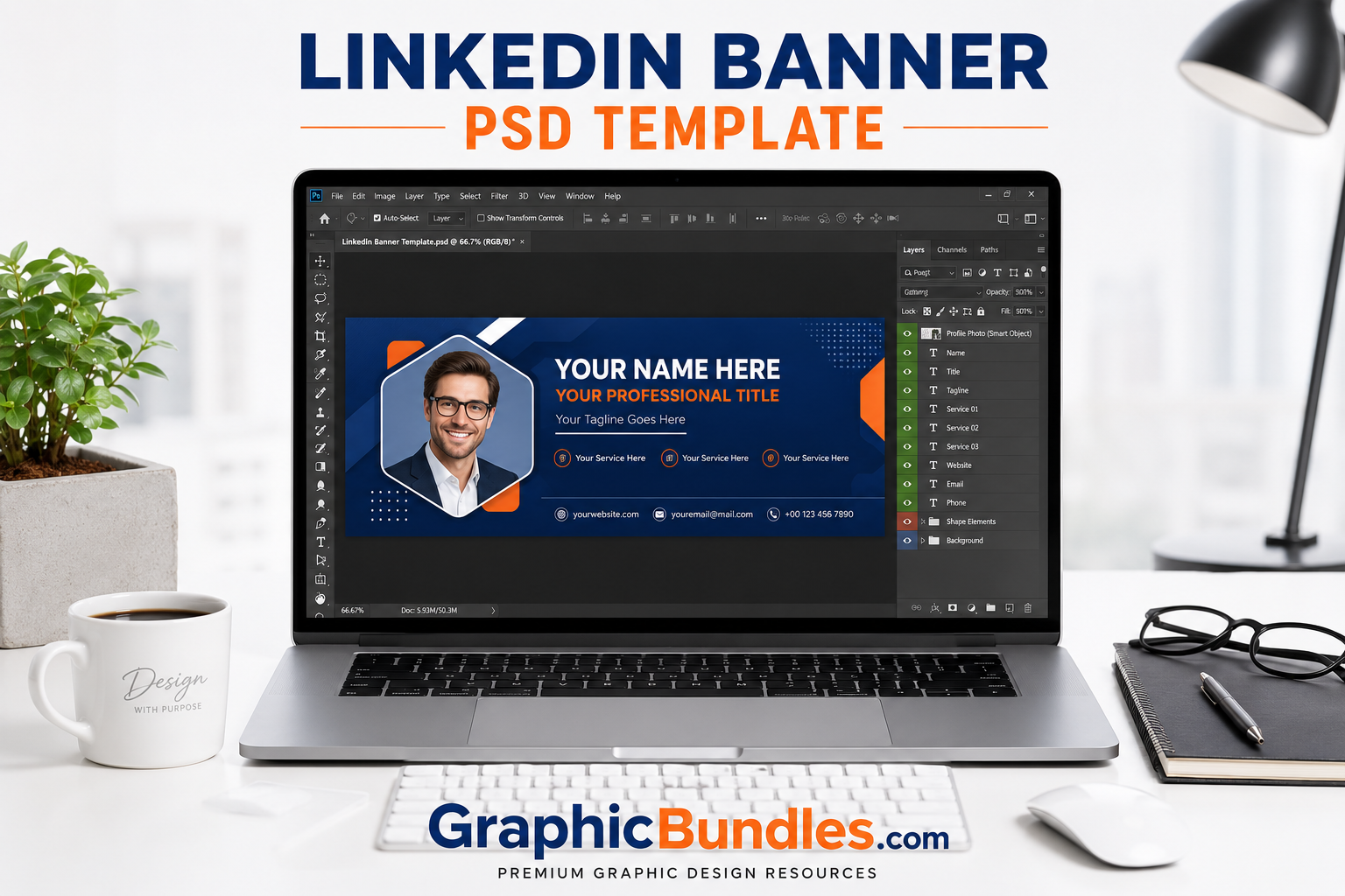 Free LinkedIn Banner PSD Template Download