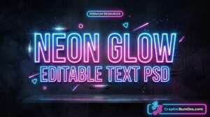 Free Neon Text Effect PSD Download
