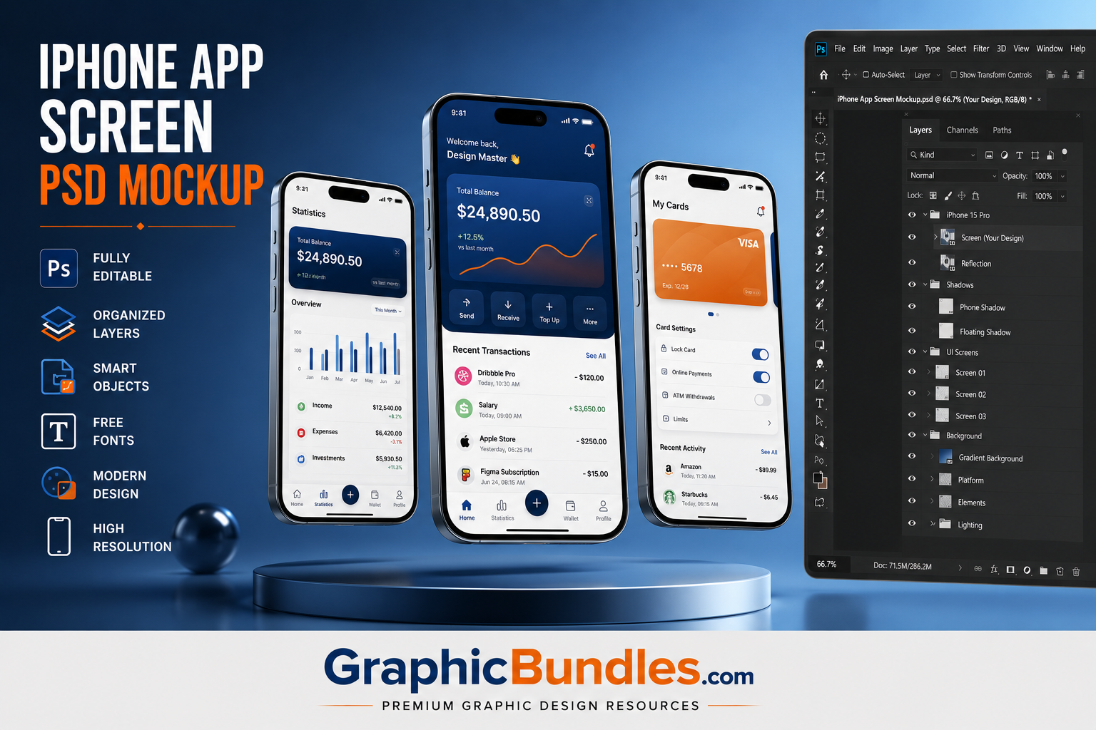 Free iPhone App Screen PSD Mockup Download